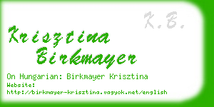 krisztina birkmayer business card